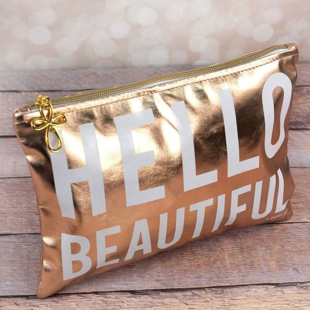 COPY - HELLO BEAUTIFUL MAKEUP BAG POUCH
